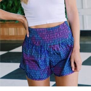 FP Movement by Free People Vibrant Blue and Purple Athletic Shorts